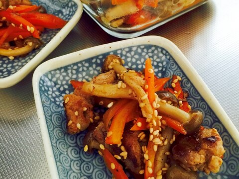 簡単薬膳!にんじん豚肉しめじの山椒きんぴら